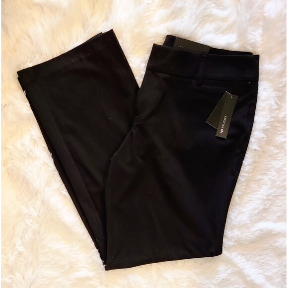 AB Studio NWT Milan Black Low-Rise Subtle Flare Leg Stretch Dress Pants, Size 14 - Picture 2 of 7